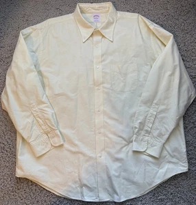Men’s Brooks Brothers Yellow Oxford Button Down Shirt Size XXL - Foto 1 di 5