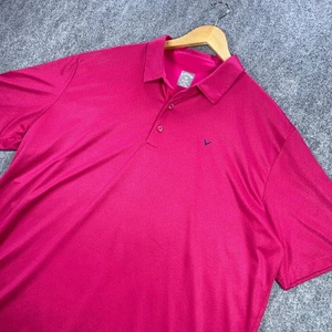 Callaway Golf Polo Shirt Mens 2XL Pink Print Short Sleeves Opti-Dri #AB664 - Picture 1 of 8