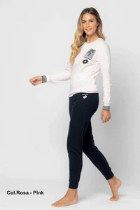Pigiama donna manica lunga in jersey di cotone Lotto LP5200 - Picture 1 of 2