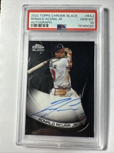 🔥2022 Topps Chrome Black - Autographs Ronald Acuña Jr. #CBA-RAJ - PSA 10‼️ - Picture 1 of 3