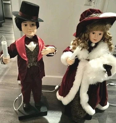 Villancicos victorianos animados vintage de los años 90-motiones, pareja, ¡usados en excelente estado!! Foto 1 de 4