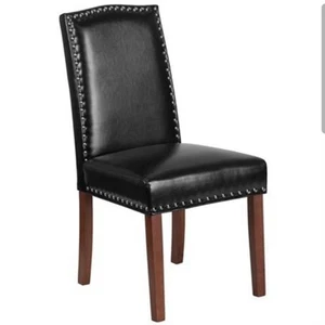 Flash Furniture HERCULES Hampton Hill Series Black LeatherSoft Parsons Chair wit - Picture 1 of 1
