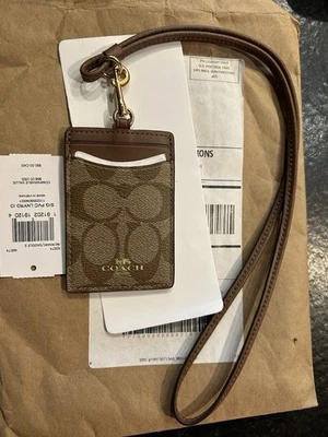 Cordón Coach Signature C PVC Lona Cuero Marrón Negro Foto 1 de 3