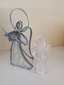 Vintage reflektierender Glas Engel hält Chorbuch und Glasengel Weihnachten  - Bild 1 von 9