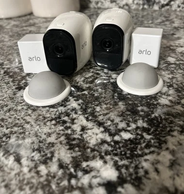NETGEAR ARLO PRO VMC4030 WIRELESS Set Of  2 CAMERAS Battery and Magnetic Mount - Image 1 of 4
