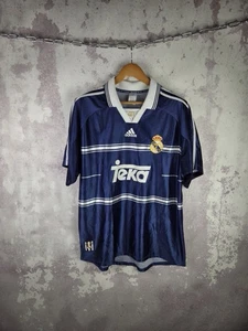 Vintage Adidas Real Madrid Soccer Jersey 1998 Away #3 ROBERTO C. Football Shirt - Picture 1 of 12