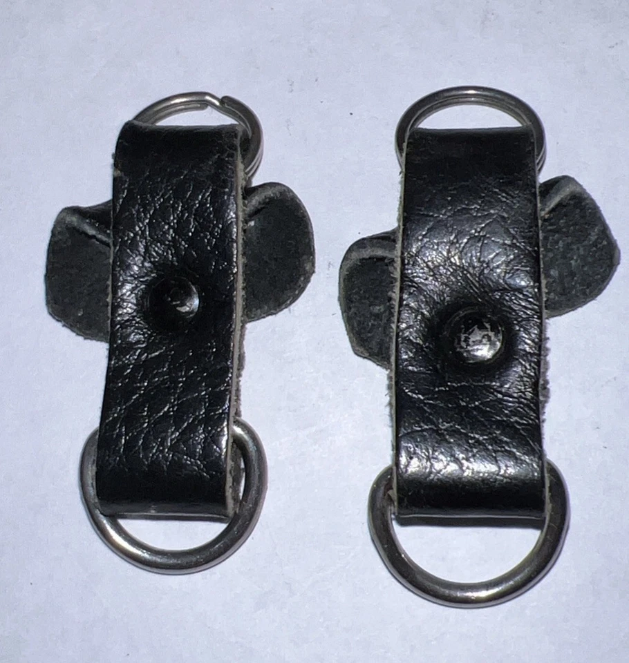 2 Leica Vintage Cuero Negro Correa de Cámara Anillo Ext - Par Foto 1 de 3