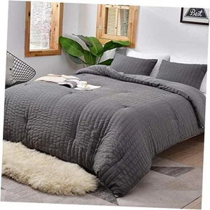 Seersucker King Comforter Set (104x90 inches), 3 Pieces - 100% Soft Washed - Picture 1 of 8
