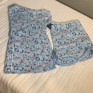 Vera Bradley Pyjama Set Gr. 2XL Maritim Print "Really Regatta" Kurzarm - Bild 1 von 6