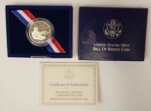 1993-S Proof James Madison Bill of Rights 90% Silver Half Dollar w/ COA - Picture 1 of 5
