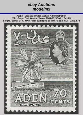 Adén bajo administración británica. - 1964-65, gris 70c, MNH - Scott #72 - Cat. $2,75 Foto 1 de 2