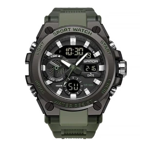 KXAITO by Samor Men's Watch Japanese Quartz Alarm Stopwatch, 27 Green, Superb - Picture 1 of 6