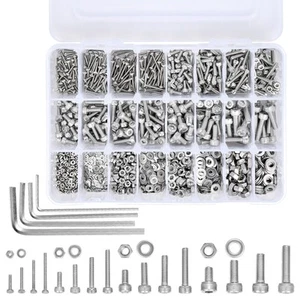 1500Pcs 304 Stainless Steel Screw and Bolt Assortment Sets M2 M3 M4 M5 Hex Sc... - Picture 1 of 5