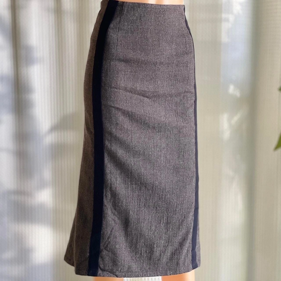 NUEVO CON ETIQUETAS Falda Midi De Colección Y2K Annette Görtz Para Mujer Gris Mezcla Lana Talla 34 EE. UU. Pequeña Foto 1 de 4