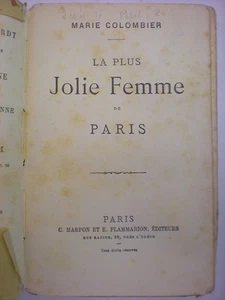 COLOMBIER MARIE LA PLUS JOLIE FEMME DE PARIS C. MARPON ET E. FLAMMARION ÉDITEURS - Picture 1 of 1