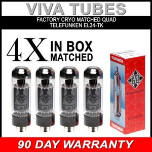 New Ip & Gm Matched Quad (4) Telefunken Reissue EL34 Vacuum Tubes Black Diamond - Picture 1 of 1