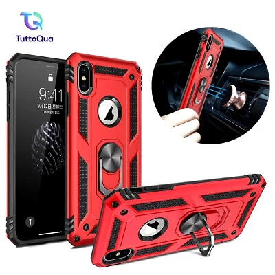 COVER ANTIURTO ANELLO MAGNETICOx APPLE IPHONE 6 - 13 Pro Max CUSTODIA TPU RUGGED - Immagine 1 di 4