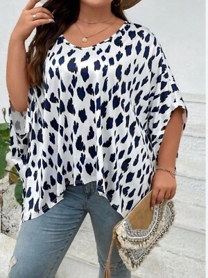 Plus Size Animal Print Top 0XL NWT Great Summer Shirt - Image 1 of 4