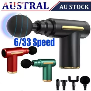 Massage Gun 6/33 Speed Body Handheld Percussion with 4 Heads for Body PainRelief - Picture 1 of 17