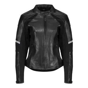 MotoGirl Fiona Leather Motorcycle Jacket Ladies Womens Black - Picture 1 of 6
