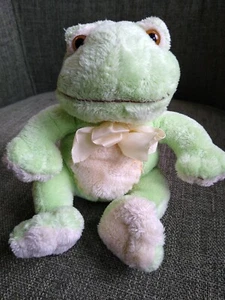 Vintage Russ Baby Frog Paddles Plush Stuffed Animal Light Green Tan Stitch Belly - Picture 1 of 10