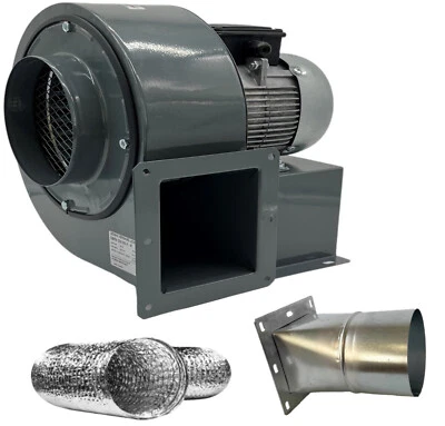 Radialventilator FLANSCH + FLEXROHR Luftabsaugung Zentrifugal Radial Gebläse