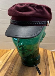 NWT NOLLIA LADIES BAKER CAP, BURGUNDY & BLACK, ONE SIZE. NEVER WORN. #1 - Picture 1 of 3
