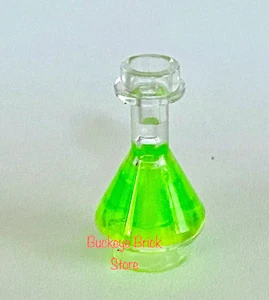 NEW Lego Utensil Bottle Potion FLASK - Trans Bright Green Fluid- Madd Scientist - Picture 1 of 3