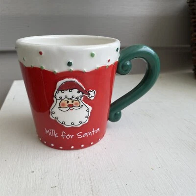 Taza vintage TODA leche para Santa roja verde he estado tan buena Foto 1 de 4