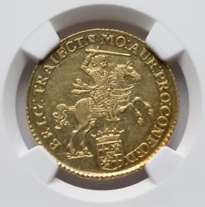 Netherlands Utrecht 1750 GOLD 14 Gulden - NGC AU Details - STUNNING ! - Picture 1 of 4