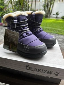 Bearpaw Tundra Girl Purple Waterproof Winter Boots Size 1 - Picture 1 of 6