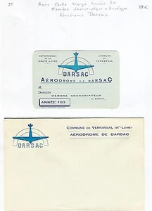 Dépt 43 - Vernassal - Rare Lot de 2 Documents Aérodrome de Darsac Années 1930 - Picture 1 of 1