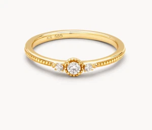 Kendra Scott Victoria 14k Yellow Gold Band Ring in White Diamond - Picture 1 of 9
