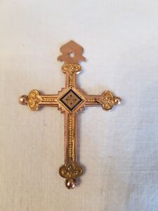 Ancienne croix Jeannette en Plaqué Or   XIXème Siècle