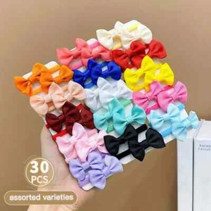 30x Set Girls Kids Bow Hairband Hair Tie Bobble Elastic Party School Pair Baby - Picture 1 of 6