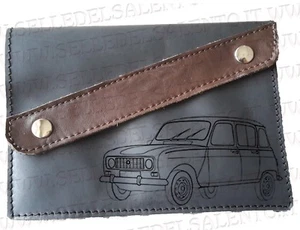 Portadocumenti portalibretto pelle incisione RENAULT 4 quattro Leather - Picture 1 of 1