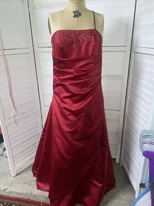 David’s Braut formell rot Abschlussball trägerlos Heimkehr Kleid Maxi bodenlang 12 - Bild 1 von 10