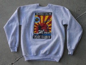 Vintage Pearl Harbor Sweatshirt Made in USA Gr. L 50th Anniversary Double Sided WW2 - Bild 1 von 5