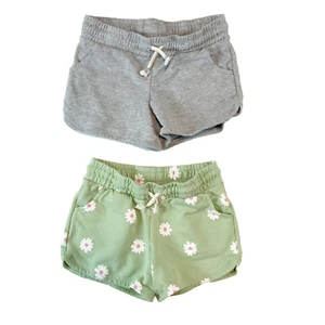 Cat & Jack Shorts Girls Size 8 Green Gray Floral Pull On Casual Drawstring - Picture 1 of 5