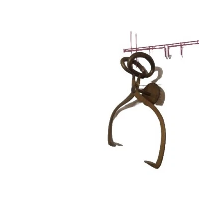 Vintage Solid Brass Wall Mount Ice Block Tongs As A Paper Towel Holder - Image 1 of 4