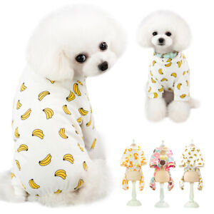 Soft Cotton Pet Clothes for Dog Pajamas pjs Coat Jumpsuit for Small Dogs Yorkie