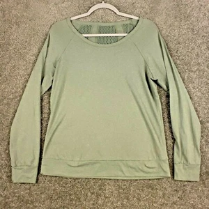 Balance Collection Green Long Sleeve Shirt Sz M Womens Back Mesh Panel Stretch - Picture 1 of 7