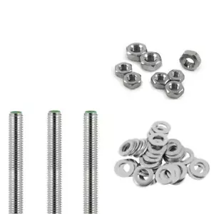 1/4 5/16 3/8 7/16 1/2 5/8 3/4 UNC A2 STAINLESS STEEL THREADED BAR NUTS & WASHERS - Picture 1 of 7