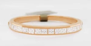 LAB CREATED WHITE SAPPHIRE RING .925 Sterling Silver (ROSE TONE) - NEW WITH TAG - Picture 1 of 4