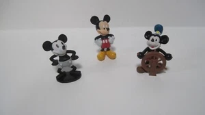 Disney Mickey Mouse Figure Lot 3 Steamboat Willie Other Classic Mickey 2.5" - Picture 1 of 8