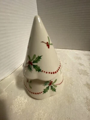 Candelabro votivo de porcelana Lenox 2 piezas muérdago árbol de Navidad Foto 1 de 4