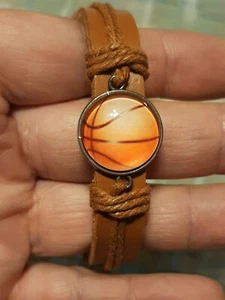Armband braun Leder Basketball Unisex Leder verstellbar - Bild 1 von 6