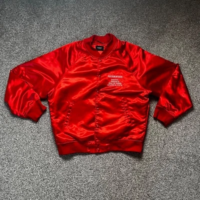 Chaqueta de bombardero Drake Skorpion Ovo 2018 Tour talla XXL roja satinada promoción rara Foto 1 de 4