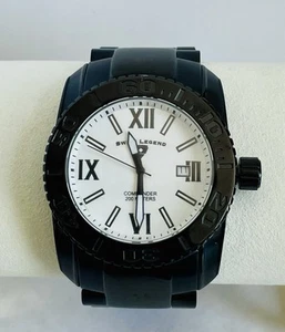 Swiss Legend Commander 316L Stainless Steel 46mm Black w/ White Face - Picture 1 of 11
