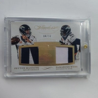 Panini Flawless Gold Teammates Jersey Broncos Peyton Manning DeMarcus Ware 04/10 - Image 1 of 4